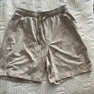 Neutral Tan Casual Shorts